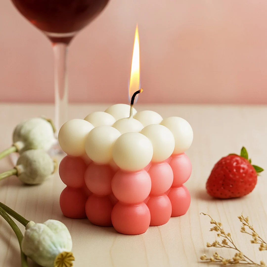 Pink_and_cream_bubble_cube_candle