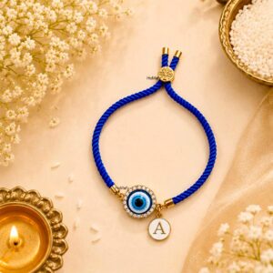 Customized Alphabet Evil Eye Rakhi