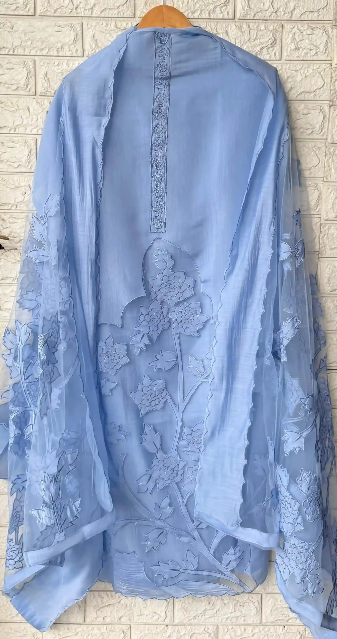 Beautiful Applique Work Mal Suit With Floral Embroidery - Image 4