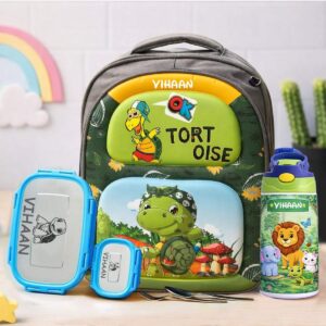 Customized Tortoise & Jungle Theme Bag For Toddlers (13 Inches)