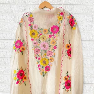 Tissue Silk Embroidered Suit Wth Floral Work
