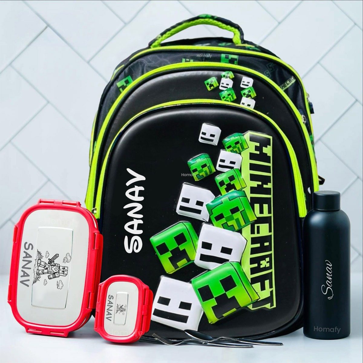 Personalized 3D Minecraft Game Bag Set
