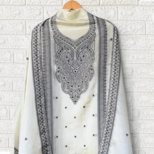 Pure Shimmer Weaving Silk With Elegant Stone Work