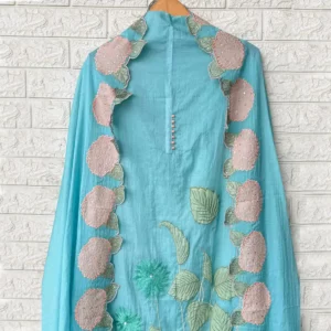 Pure Mal Suit With Embroidery & Patchwork