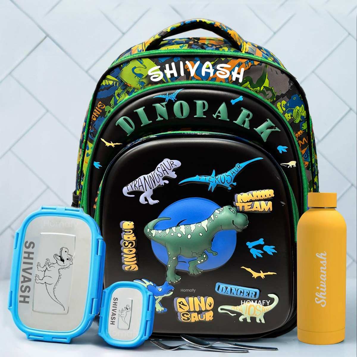 Personalized 3D Dinosaur School Bag - Image 2