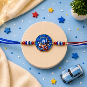Blue Superhero Magnetic Rakhi For Kids