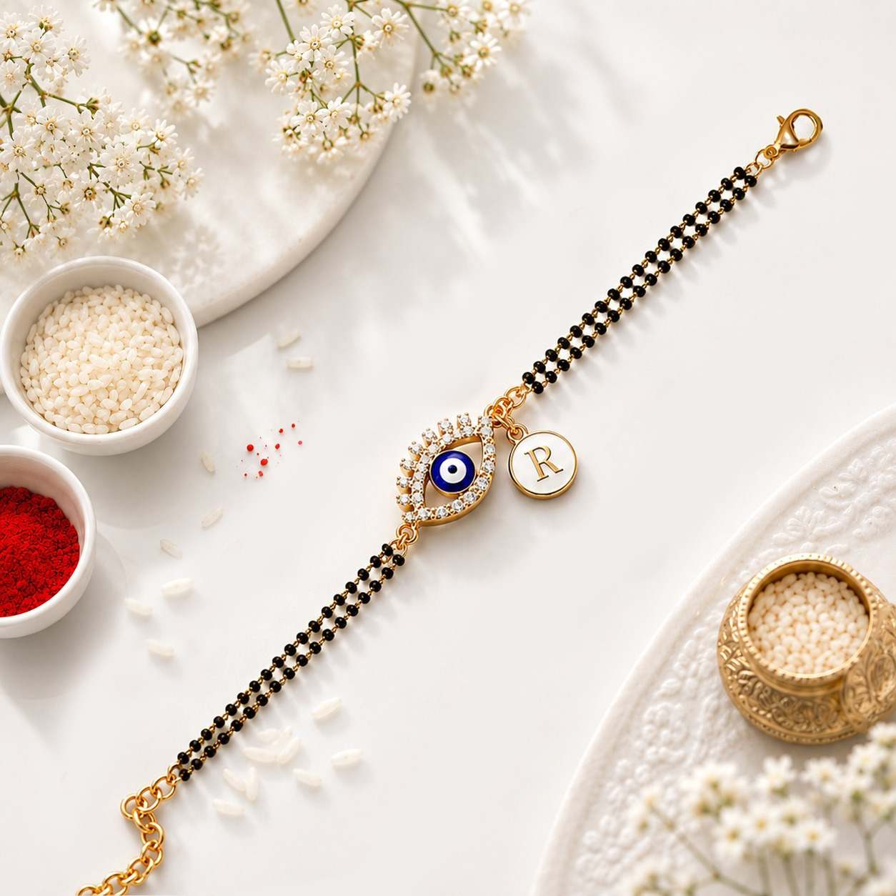 Customized Evil Eye Bracelet Lumba Rakhi