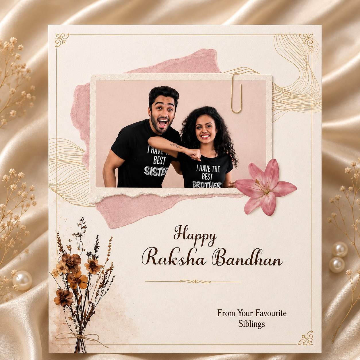 Customized Greeting Card With Rakhi - Image 3
