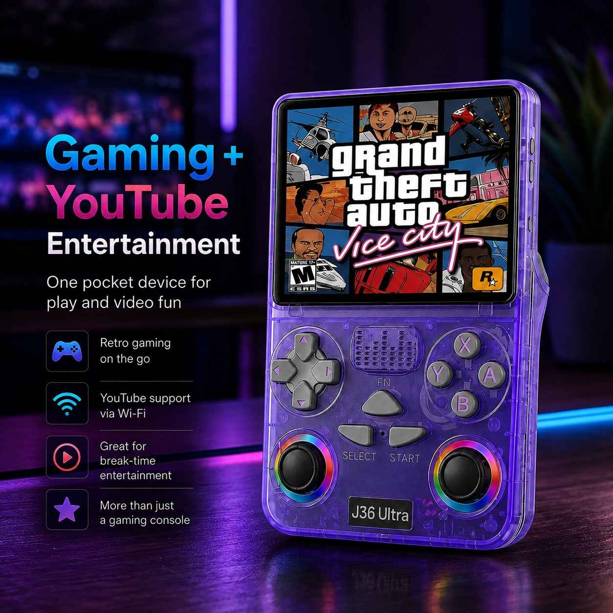 Homafy Handheld Retro Gamepod Pro 30,000+ Games & Youtube - Image 7