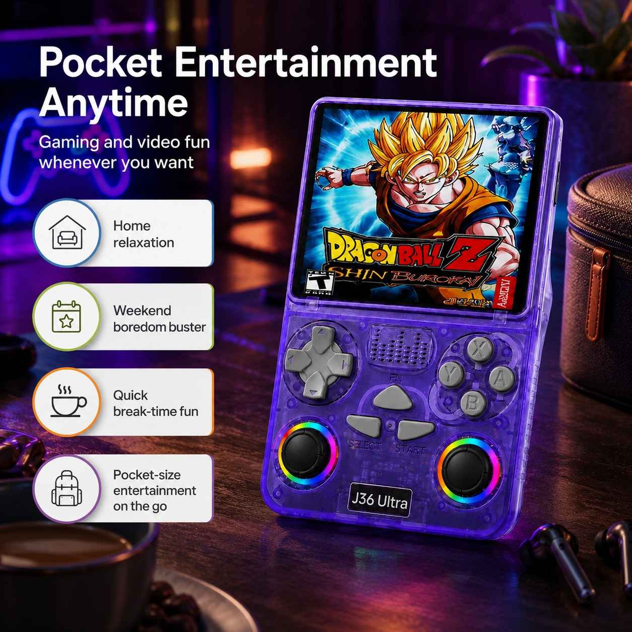 Homafy Handheld Retro Gamepod Pro 30,000+ Games & Youtube - Image 3