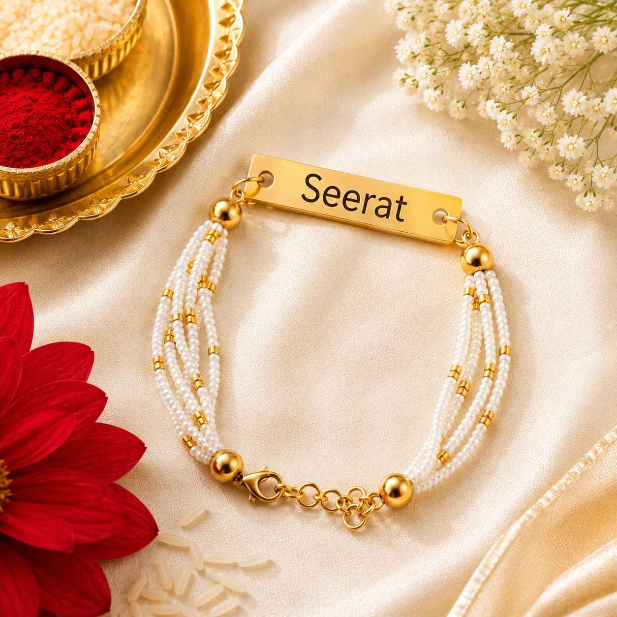 Personalised Pearl Bracelet For Her